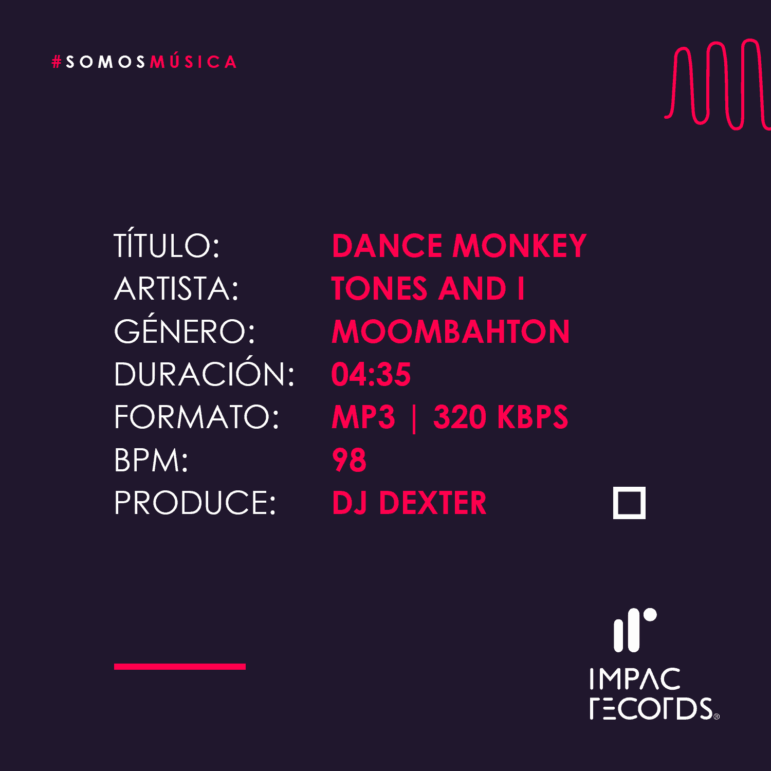Tones And I Dance Monkey DJ Dexter IR Moombahton 98 Bpm